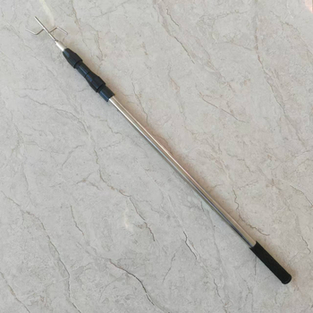 Teleskopinis strypas aukštoms vietoms su plokščiu kabliu iš nerūdijančio plieno, skirtas lauko naudojimui