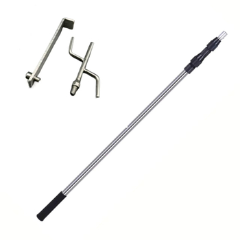 Teleskopinis strypas aukštoms vietoms su plokščiu kabliu iš nerūdijančio plieno, skirtas lauko naudojimui