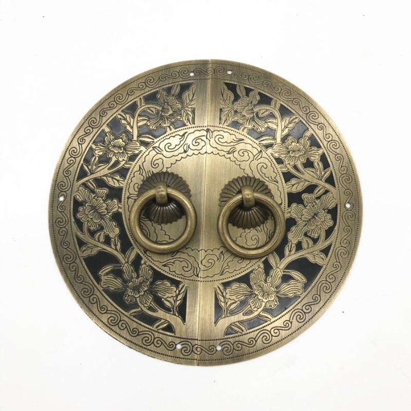 Λαβή πόρτας ντουλάπας από χαλκό, κυκλική, κινεζικού αρχαϊκού στυλ, εμπνευσμένη από τις δυναστείες Ming–Qing