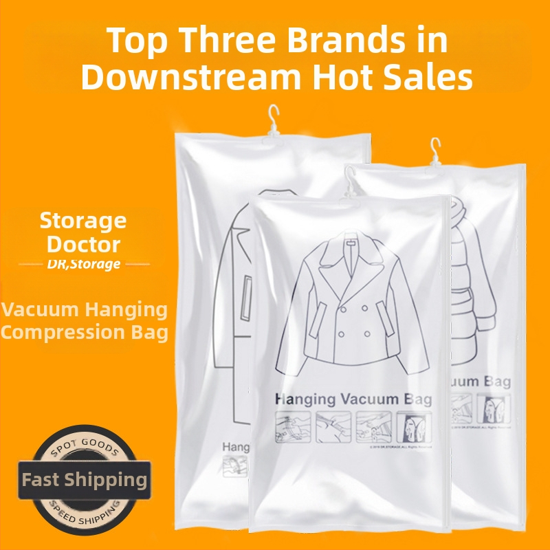 Pakabinama vakuuminė laikymo maišas namų naudojimui – pūkuotos striukės ir drabužiai, PA+PE, modelis SNGG001, be siurbimo