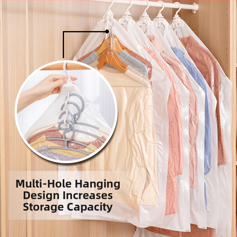 Висяща вакуумна компресионна чанта за домашно съхранение на пухени палта и дрехи – PA+PE, модел SNGG001, без помпа