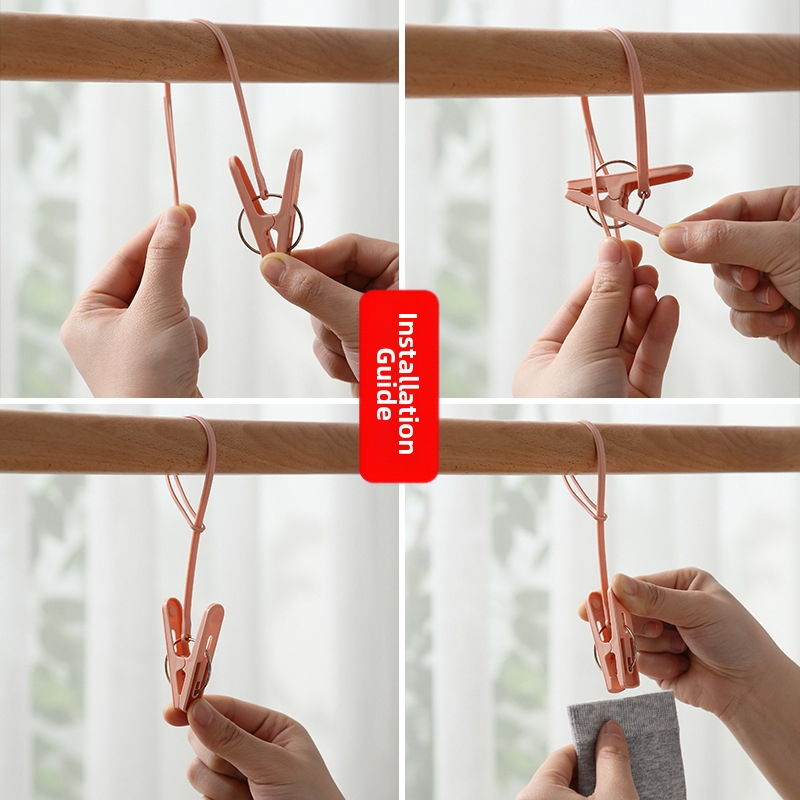 A2717 сушилен щип за чорапи и дрехи – пластмасов, ветроустойчив, преносим, пакет от 200 бр.