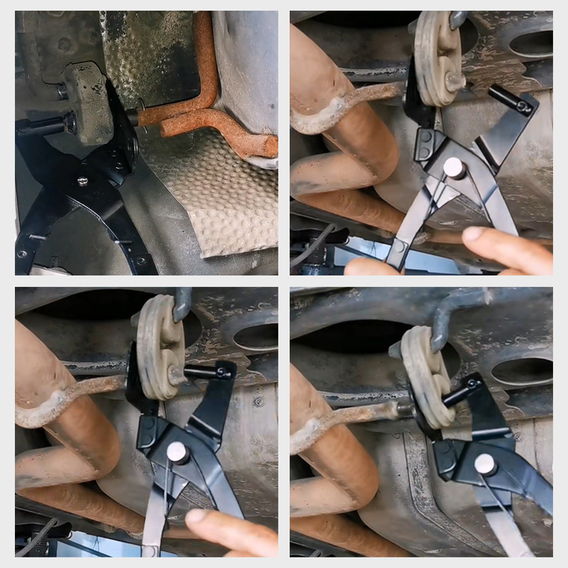 Многофункционален инструмент за демонтаж на изпускателна тръба с гумена глава; 45# стомана; тегло 0.34 кг