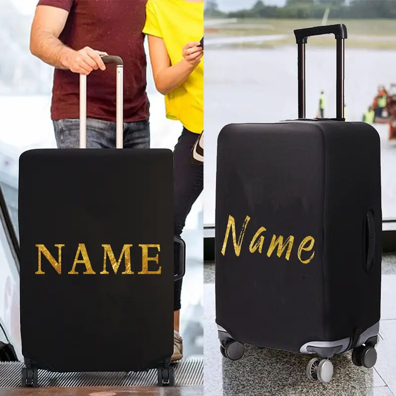 Калъф за багаж с персонализирано име и снимка, печатен дизайн, материал milk silk, капацитет 20-35L, подплата полиестер