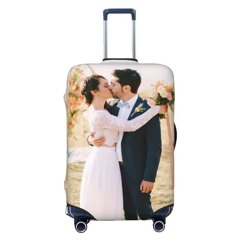 Калъф за багаж с персонализирано име и снимка, печатен дизайн, материал milk silk, капацитет 20-35L, подплата полиестер