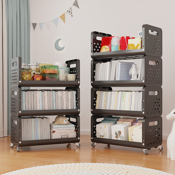 Τετραώροφη πλαστική μονάδα αποθήκευσης κουζίνας — πολλαπλών χρήσεων, περιστρεφόμενη και φορητή, με βιδωτή συναρμολόγηση