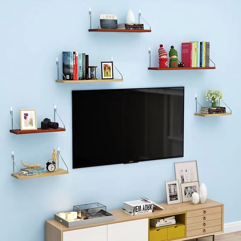 Vasból készült falra akasztható polc — többfunkciós, lyukmentes szerelés, kampós rögzítés, pásztor stílus, egy réteg