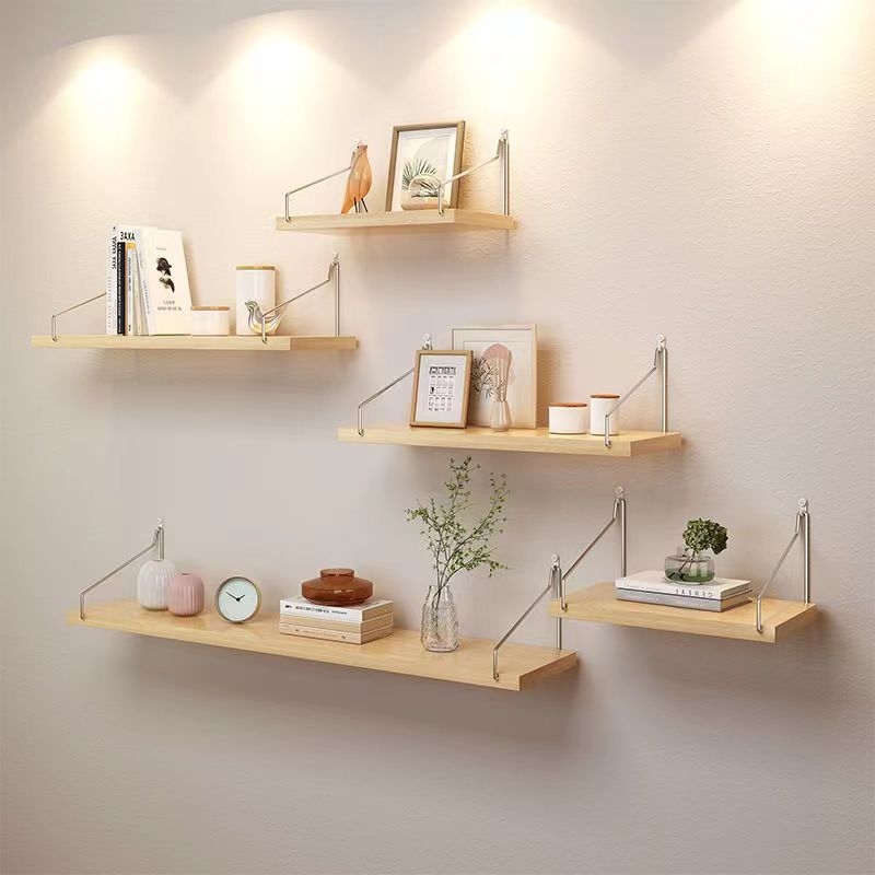 Vasból készült falra akasztható polc — többfunkciós, lyukmentes szerelés, kampós rögzítés, pásztor stílus, egy réteg