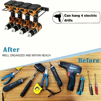 ραφιέρα εργαλείων από ανθρακούχο χάλυβα, επιτοίχια, διώροφη, πολυλειτουργική, εγκατάσταση με βίδες