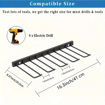 ραφιέρα εργαλείων από ανθρακούχο χάλυβα, επιτοίχια, διώροφη, πολυλειτουργική, εγκατάσταση με βίδες