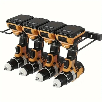 ραφιέρα εργαλείων από ανθρακούχο χάλυβα, επιτοίχια, διώροφη, πολυλειτουργική, εγκατάσταση με βίδες