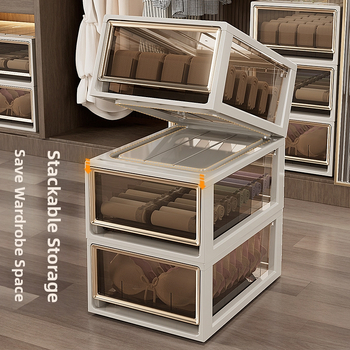 Κουτί αποθήκευσης εσωρούχων με συρτάρι — 3-σε-1 οργανωτής για σουτιέν, εσώρουχα και κάλτσες; PP πλαστικό, προστασία από σκόνη; βάρος 0,95–3,01 kg; μάρκα Flying Cat.