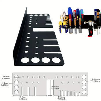 Τοίχο-εγκαταστημένος βαρέως τύπου μεταλλικός οργανωτής εργαλείων, δύο επίπεδα, από ανθρακούχο χάλυβα, στήριξη κενού, πολλαπλών χρήσεων, προστασία από σκόνη