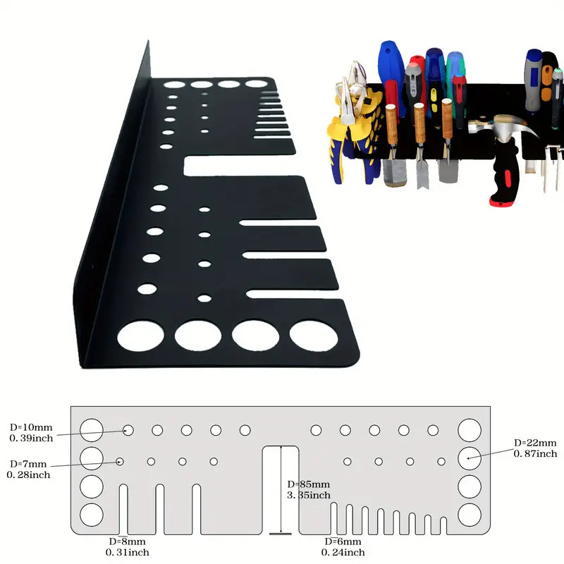 Falihoz rögzíthető nehéz felhasználású fém szerszámtároló polc, két szintű, szénacélból, szívófalra szerelhető, többfunkciós, porálló