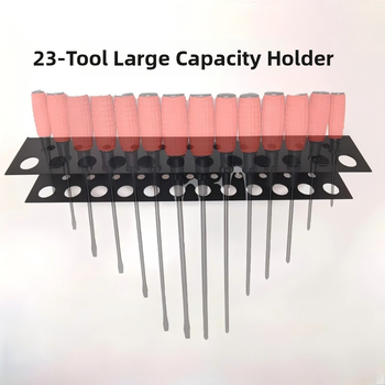Ραφιέρα εργαλείων με πλέγμα για τοίχο, ανθρακούχος χάλυβας, μοντέρνο μινιμαλιστικό στυλ, 1 επίπεδο, αποθήκευση κατσαβιδιών