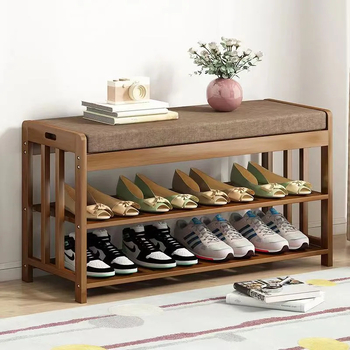 Πάγκος αλλαγής παπουτσιών εισόδου με χώρο αποθήκευσης — μπαμπού, μάρκα Yongjue, μοντέλο Shoe Changing Stool, κωδικός 453425