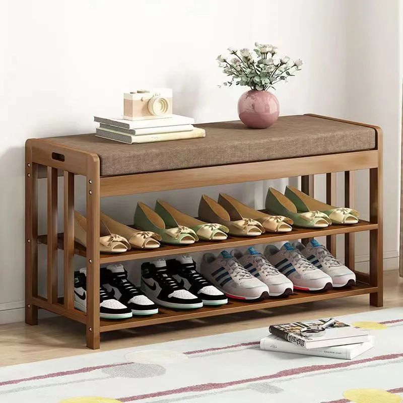 Πάγκος αλλαγής παπουτσιών εισόδου με χώρο αποθήκευσης — μπαμπού, μάρκα Yongjue, μοντέλο Shoe Changing Stool, κωδικός 453425