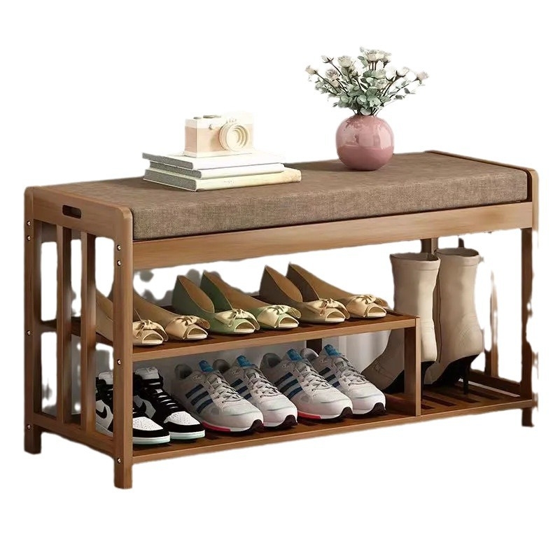 Πάγκος αλλαγής παπουτσιών εισόδου με χώρο αποθήκευσης — μπαμπού, μάρκα Yongjue, μοντέλο Shoe Changing Stool, κωδικός 453425