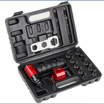 Глава за конвертиране на електрически клепател към бормашина, едноруко управление, алуминиева сплав, диаметър на клепа M3–M8, 10 глави, ръчно захранване