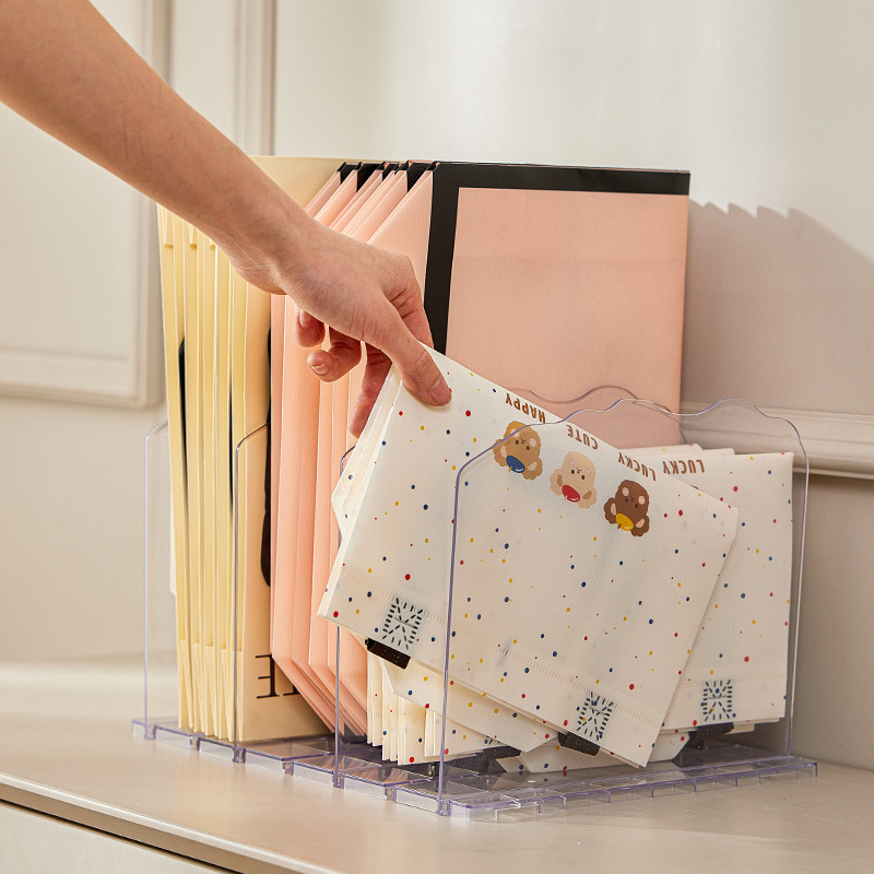 Yuehong Διαχωριστής Αποθήκευσης Τσαντών, Επιτραπέζιος Οργανωτής με 4 Επιπέδων, Πλαστικό, Ιαπωνικού Στυλ