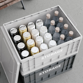 Αναδιπλούμενο πλαστικό δοχείο αποθήκευσης από PP, 50-60L, με ρόδες, εύκολα μεταφερόμενο με το χέρι, για αποθήκευση στο αυτοκίνητο, απλός μοντέρνος σχεδιασμός, 1 τεμάχιο