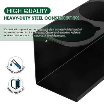 Ράφι τοίχου για αποθήκευση αεροζόλ αυτοκινήτου, μοτοσικλέτας και ποδηλάτου — χάλυβας άνθρακα, απλός και μοντέρνος σχεδιασμός, 1 επίπεδο, εγκατάσταση με βεντούζα