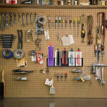 Ράφι τοίχου για αποθήκευση αεροζόλ αυτοκινήτου, μοτοσικλέτας και ποδηλάτου — χάλυβας άνθρακα, απλός και μοντέρνος σχεδιασμός, 1 επίπεδο, εγκατάσταση με βεντούζα