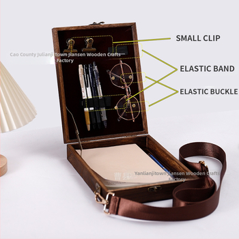 Ξύλινο κουτί αποθήκευσης γραφείου με διαχωριστικά, μοντέρνος μινιμαλιστικός σχεδιασμός, προσαρμόσιμος, δυνατότητα εκτύπωσης λογότυπου