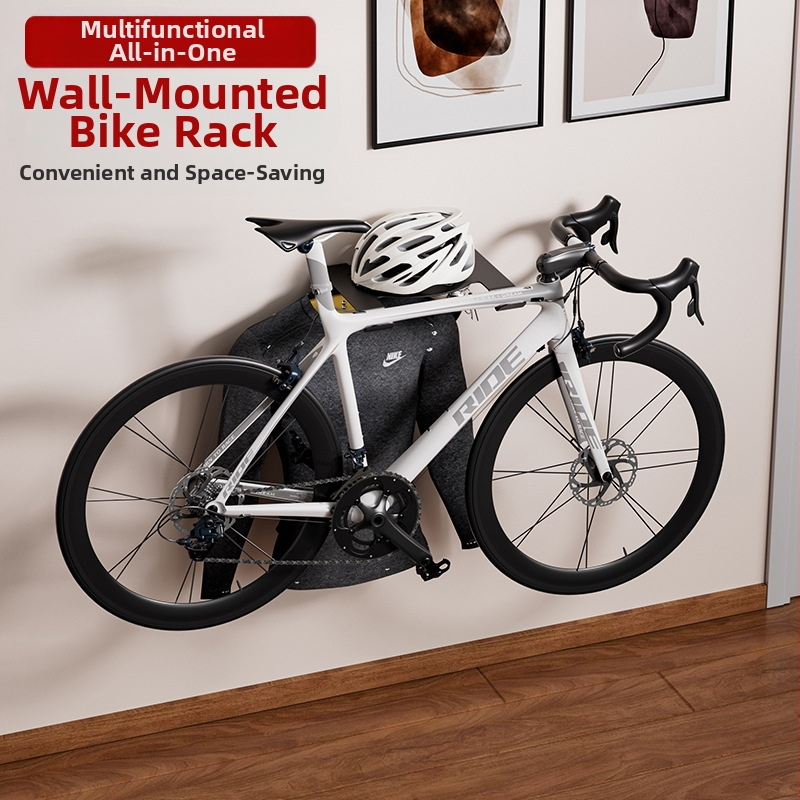 Стенно държач за велосипеди – вътрешен паркинг, модел 2001-1; материали: въглеродна стомана и бамбук; тегло 3 кг; подходящ за велосипеди, планински велосипеди и сноубордове