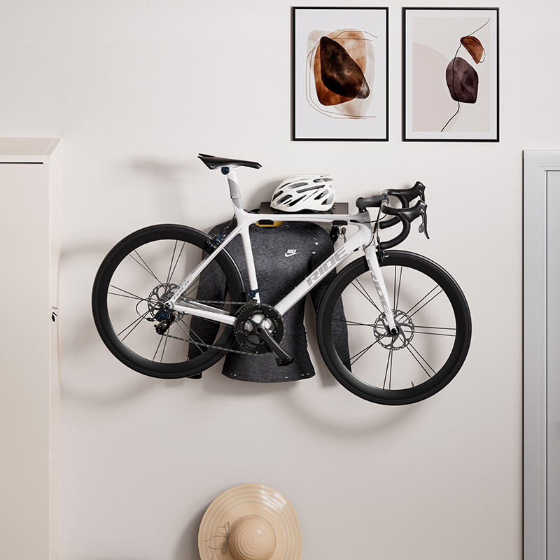 Стенно държач за велосипеди – вътрешен паркинг, модел 2001-1; материали: въглеродна стомана и бамбук; тегло 3 кг; подходящ за велосипеди, планински велосипеди и сноубордове