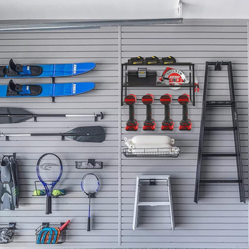 Ράφι αποθήκευσης εργαλείων τοίχου από σφυρήλατο σίδερο, 3 επίπεδα, εγκατάσταση με βίδες, μοντέρνο μινιμαλιστικό στυλ, ανθεκτικής κατασκευής
