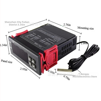 STC-1000 Ρυθμιστής Θερμοκρασίας, Yu Wei, 220V, Τύπος εγκατάστασης: 2, Αντικείμενο μέτρησης: Άλλο, Ψηφιακή οθόνη με μικροϋπολογιστή