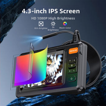 Βιομηχανικό ενδοσκόπιο με οθόνη — 8 mm φακός, HD οθόνη, επιθεώρηση αυτοκινήτων και σωληνώσεων