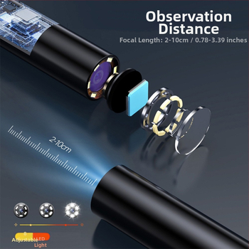 Βιομηχανικό ενδοσκόπιο με οθόνη — 8 mm φακός, HD οθόνη, επιθεώρηση αυτοκινήτων και σωληνώσεων