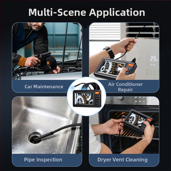 Βιομηχανικό ενδοσκόπιο με οθόνη — 8 mm φακός, HD οθόνη, επιθεώρηση αυτοκινήτων και σωληνώσεων