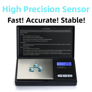 Portatyvinės kišeninės svarstyklės iš nerūdijančiojo plieno, juvelyrikai, talpa 1 kg, tikslumas 0,01 g, modelis DGGY-258