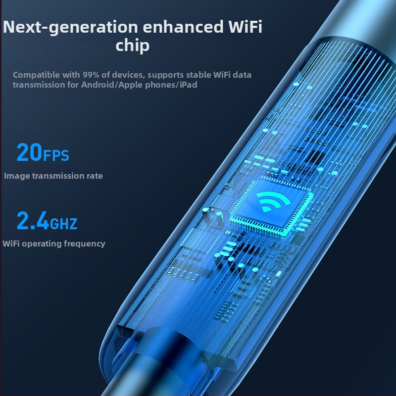 Ендоскоп с двойни лещи за авто ремонт и индустриални тръби, модел W300, сонда 5.5 мм, работна дължина 1000 мм, IP67 водоустойчив, 68° зрително поле