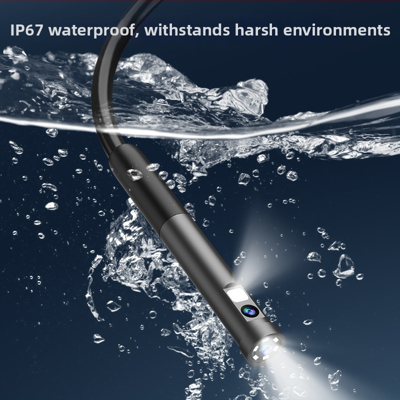 Ендоскоп с двойни лещи за авто ремонт и индустриални тръби, модел W300, сонда 5.5 мм, работна дължина 1000 мм, IP67 водоустойчив, 68° зрително поле