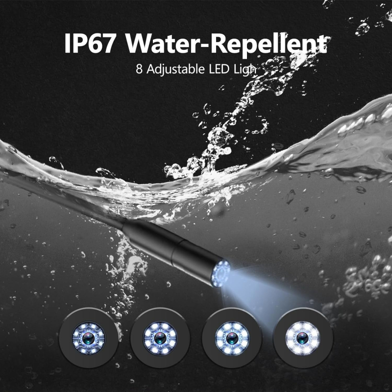 Jade YS105 industrijski boreskop za inspekciju cijevi i automobila, IP67 vodootporan, 1440P, spojen sa pametnim telefonom, LED rasvjeta