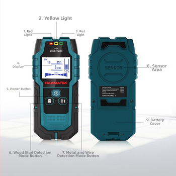 Детектор за стени: открива армировка, проводници, метални тръби и дърво — високопрецизен измервателен инструмент за тестове на стени