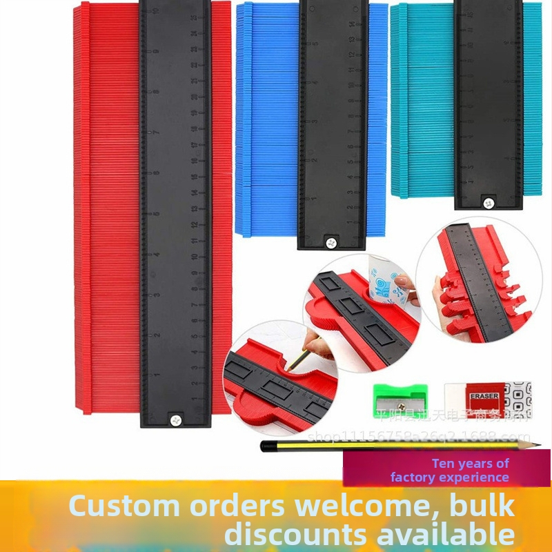 Ραδιάν χάρακας περιγράμματος — Xuntian 214, πλαστικό, εύρος μέτρησης 124, γωνιακός χάρακας