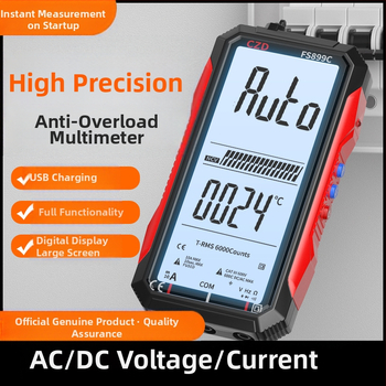 Skaitmeninis multimetras CZD-FS899C su pilnu ekranu, automatinis diapazonas, USB įkrovimas