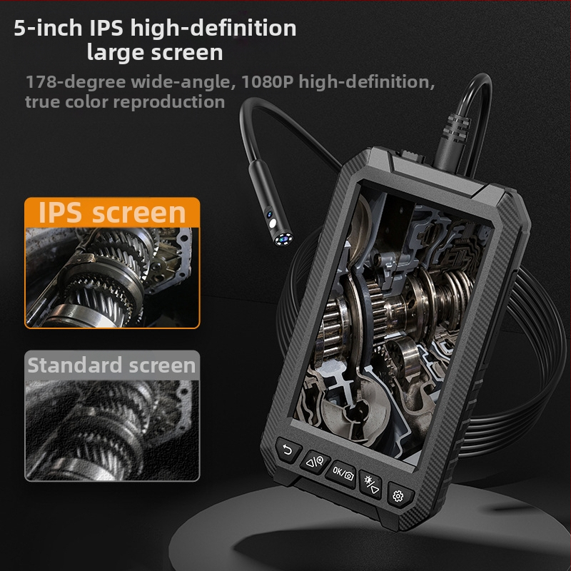 Портативен индустриален ендоскоп със екран за инспекция на тръби за климатизация — зонд диаметър 8, работна дължина 1000, 178° зрително поле, LED осветление, пиксели 200w