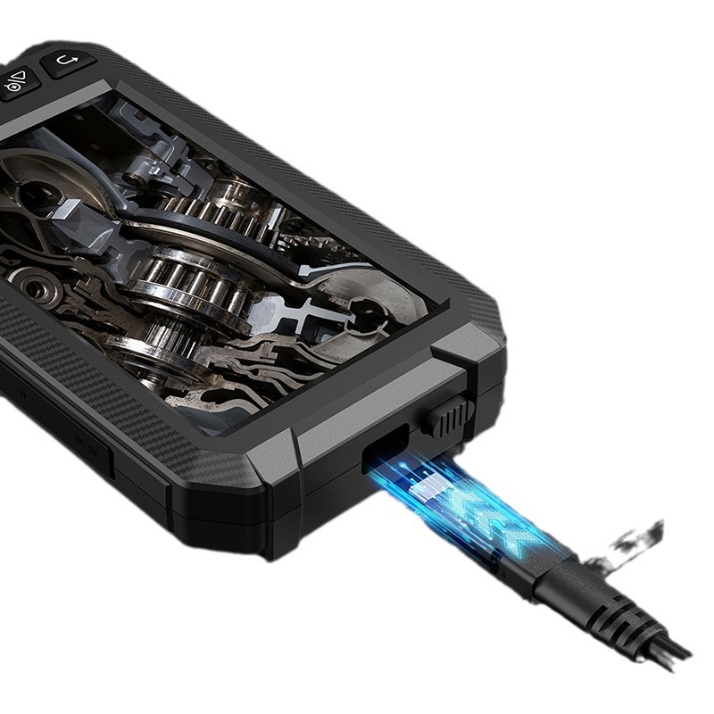 Pārvadājamais rūpnieciskais endoskops ar ekrānu klimatizācijas cauruļu pārbaudei — zondes diametrs 8 mm, darba garums 1000 mm, skatīšanās leņķis 178°, LED apgaismojums, 200w pikseļi