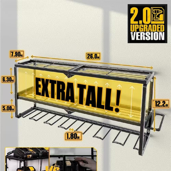 Ράφι αποθήκευσης εργαλείων τοίχου από σίδερο - 3 επίπεδα, πολλαπλών χρήσεων, φορητό