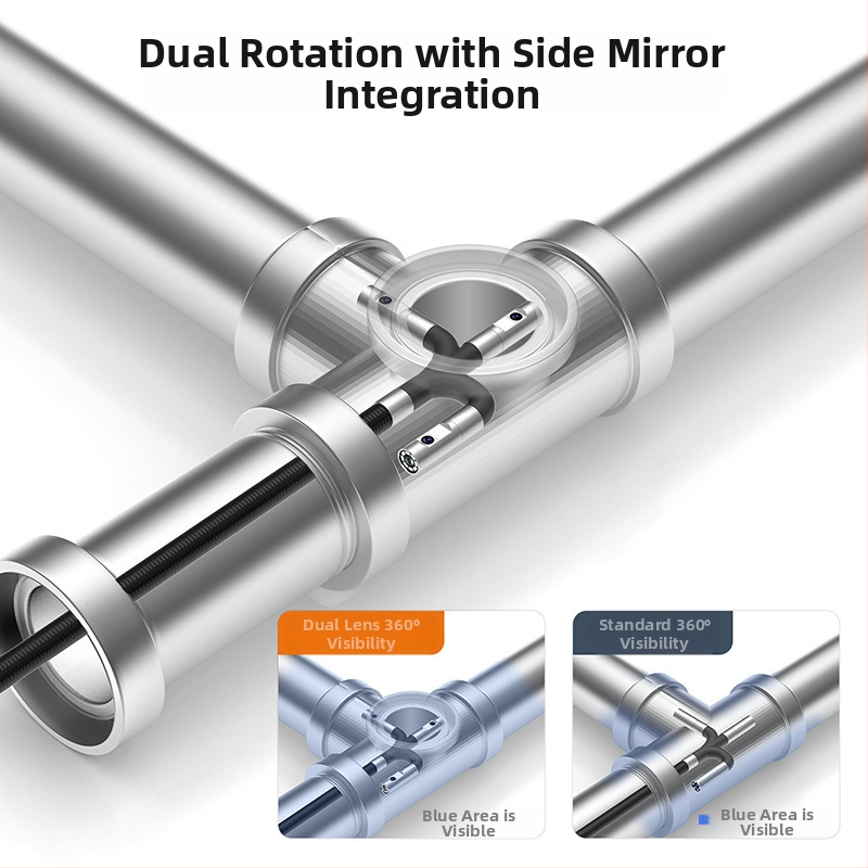 Ръчен индустриален ендоскоп за инспекция на тръбопроводи, 360° въртене, HD изображение, IP67 водоустойчив, IPS дисплей