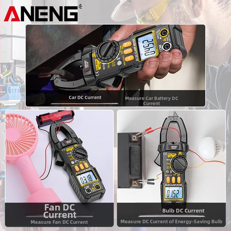 Цифров клампметър AC/DC, висок ток, за електротехници, мултифункционален измервател за поддръжка