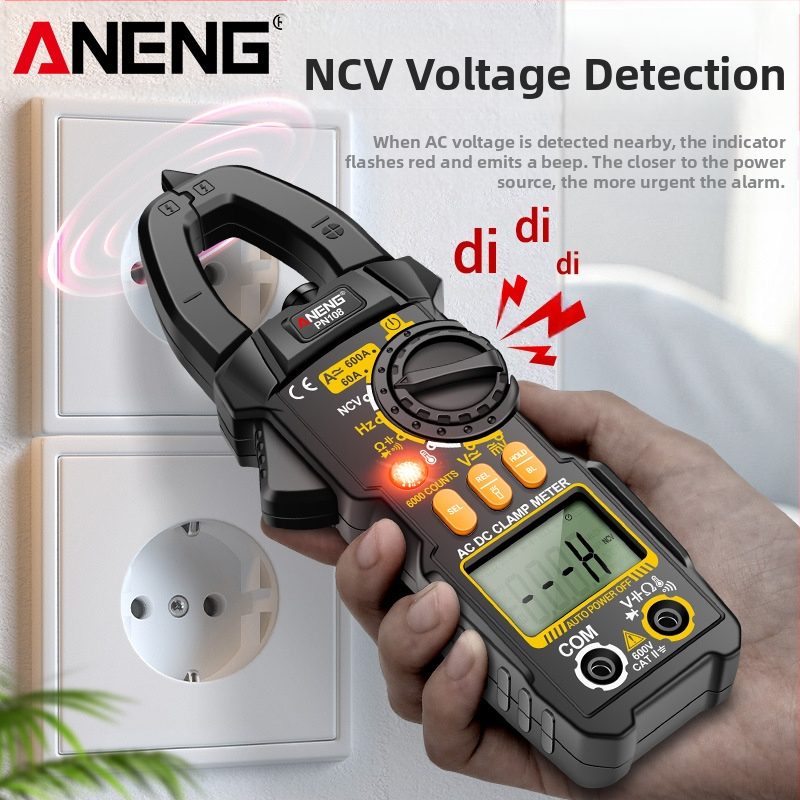 Цифров клампметър AC/DC, висок ток, за електротехници, мултифункционален измервател за поддръжка