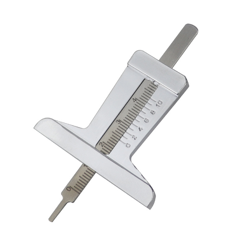 Automobilio padangų protekto gylio matuoklis su vernier kalibru, 0–50 mm, nerūdijantis plienas