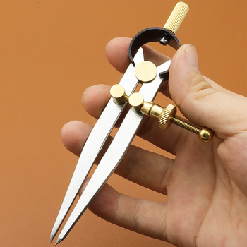 Bőr távolságmérő sárgaréz alkatrészekkel, állítható távolságmérő faipari és jelölési feladatokhoz